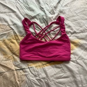 Lululemon Free To Be Wild Sonic Pink Sports Bra, Size 2, Perfect Condition